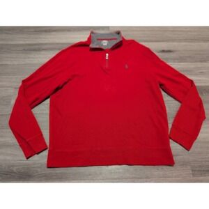 Polo Ralph Lauren Men's Red Quarter Zip Pullover‎ Sweater Size Large